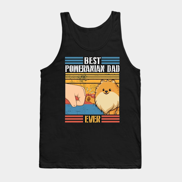 Pomeranian Dog And Daddy Hand To Hand Best Pomeranian Dad Ever Dog Father Parent July 4th Day Tank Top by joandraelliot
